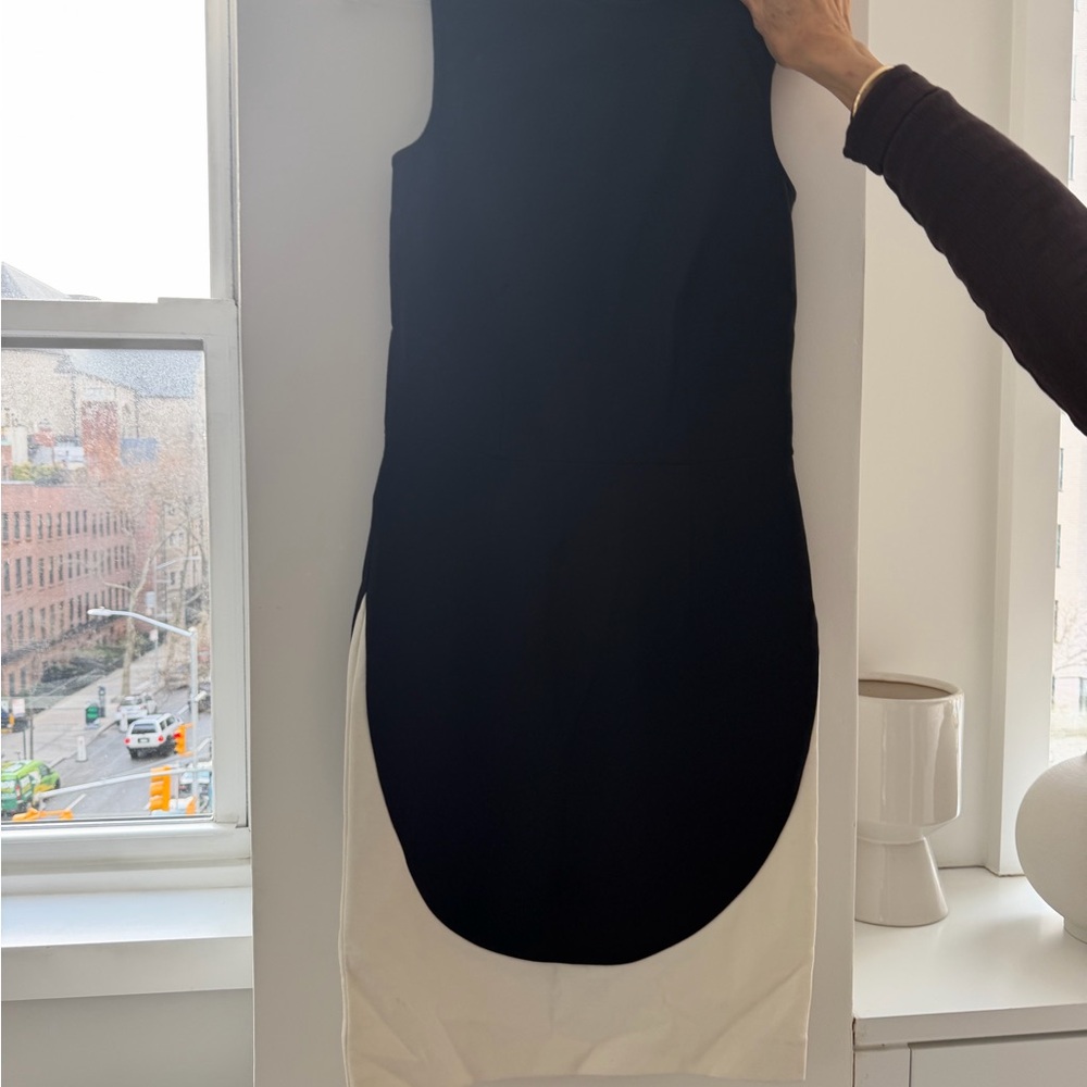 Stella McCartney Black and Cream Sleeveless Midi Dress